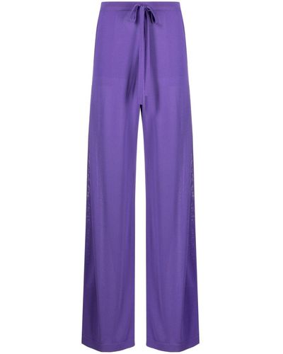 P.A.R.O.S.H. Wide-leg Knitted Trousers - Purple