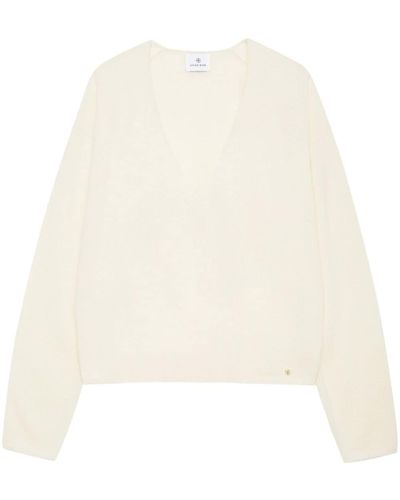 Anine Bing Athena Cashmere Sweater - White