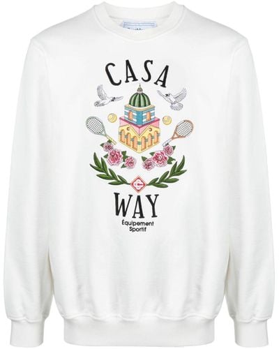 Casablancabrand Casa Way Embroidered Sweatshirt - White