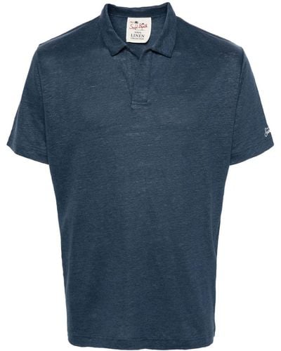 Mc2 Saint Barth Fraser Linen Polo Shirt - Blue