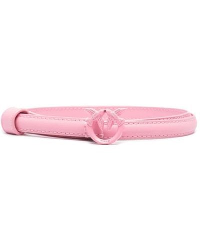 Pinko Love Birds-buckle Leather Belt - Pink