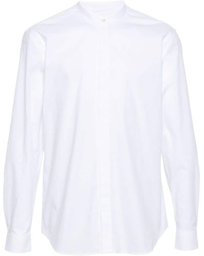 Dondup Band-collar Cotton Shirt - White