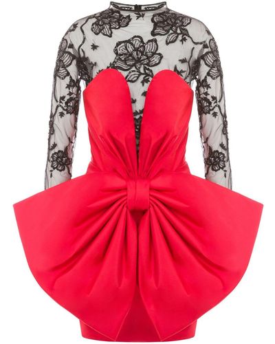 Moschino Punk Couture Bow-detail Minidress - Red