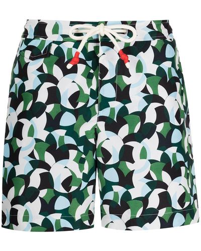 Orlebar Brown Geometric-pattern Swim Shorts - Green