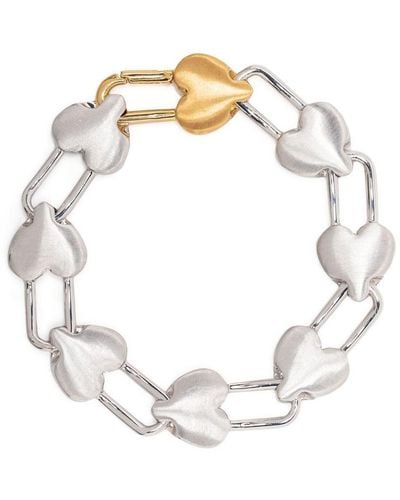 Ambush Heart Padlock Chain-link Bracelet - White
