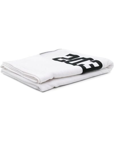 DSquared² Logo-jacquard cotton beach towel - Bianco