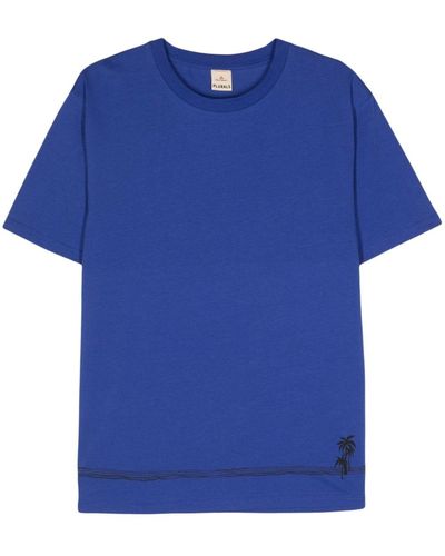 Peuterey Katoenen T-shirt Met Print - Blauw