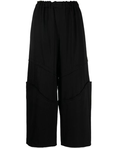 Comme des Garçons Elasticated-waist Cropped Wool Pants - Black