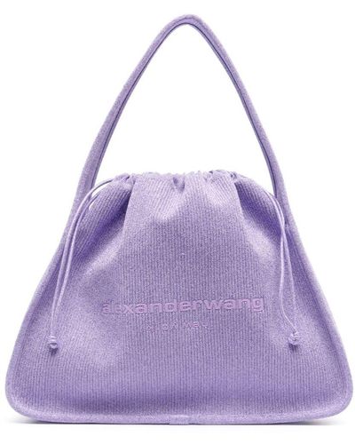 Alexander Wang Large Ryan Knitted Shoulder Bag - Purple