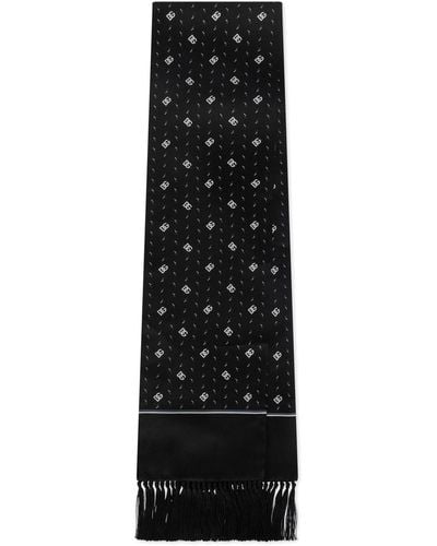 Dolce & Gabbana Dgロゴ シルクスカーフ - ブラック