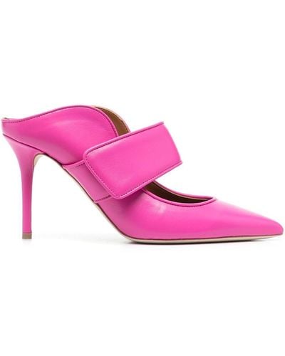 Malone Souliers Helene 80mm Leather Mules - Pink