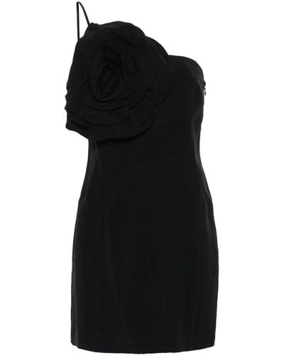 Blumarine Vestido corto con apliques florales - Negro