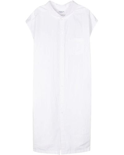 Balenciaga Hemdkleid mit Logo-Stickerei - Weiß