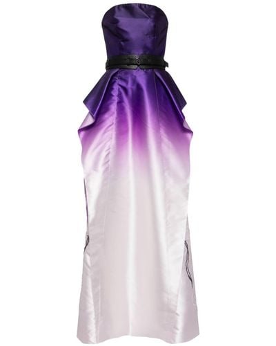Saiid Kobeisy Gradient-effect Taffeta Strapless Dress - Purple