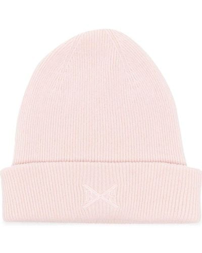 Barrie Embroidered-logo Knit Beanie - Pink
