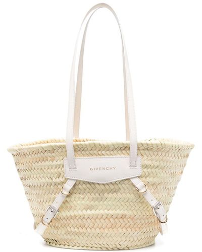 Givenchy Woven Straw Shoulder Bag - White