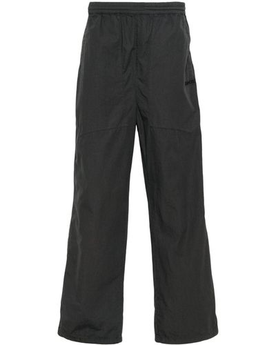 Objects IV Life Drawcord Logo-embroidered Straight-leg Trousers - Black
