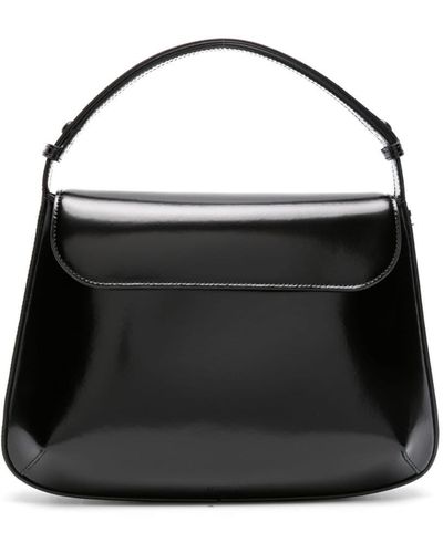 Courreges Sleek Medium Leather Shoulder Bag - Women's - Calf Leather - Black