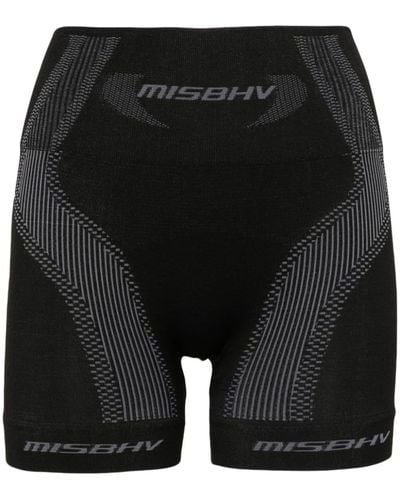 MISBHV Pantalones cortos de deporte con logo en jacquard - Negro