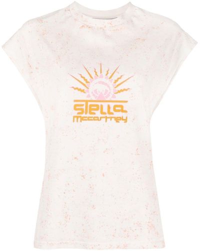 Stella McCartney ステラ・マッカートニー グラフィック キャップスリーブ Tシャツ - ホワイト