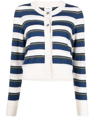 Barrie Striped Knitted Sweater - White