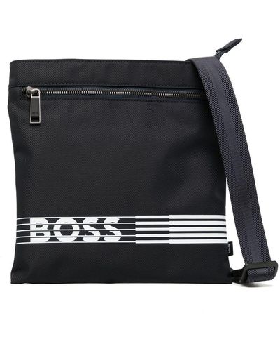 BOSS Bolso messenger con logo - Negro