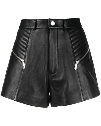 Philipp Plein Pantalones cortos con detalle de cremallera - Negro