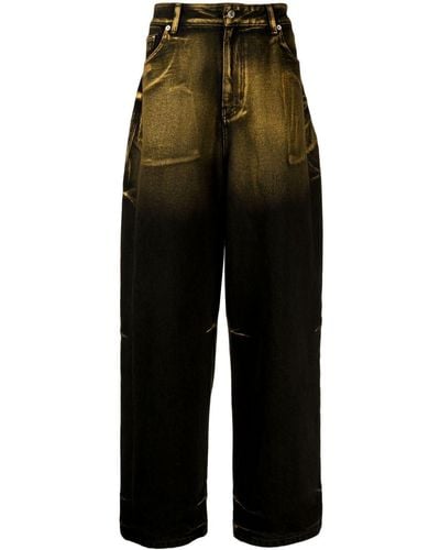 we11done Wide-leg Washed-effect Jeans - Black