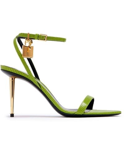 Tom Ford Sandalen mit Kroko-Effekt - Grün