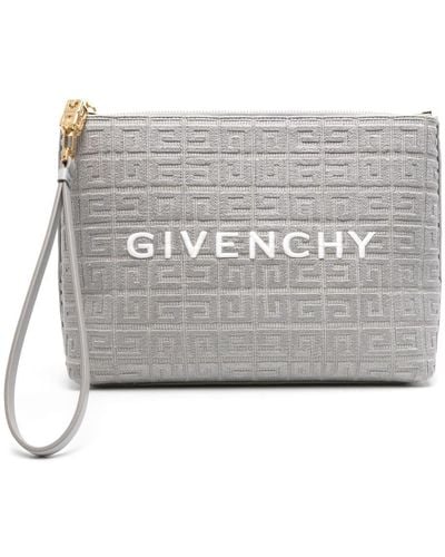 Givenchy 4g-embroidered Travel Pouch - Grey