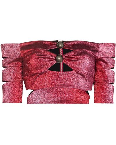 Area Top crop con cut-out - Rosso