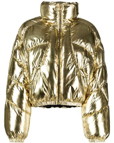 Pinko Metallic High-neck Puffer Jacket
