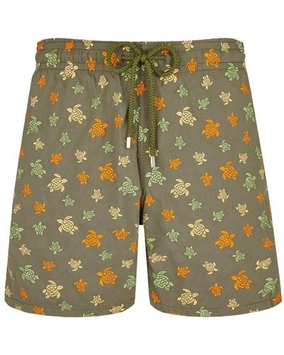 Vilebrequin Mistral Turtle-embroidered Swim Shorts - Green