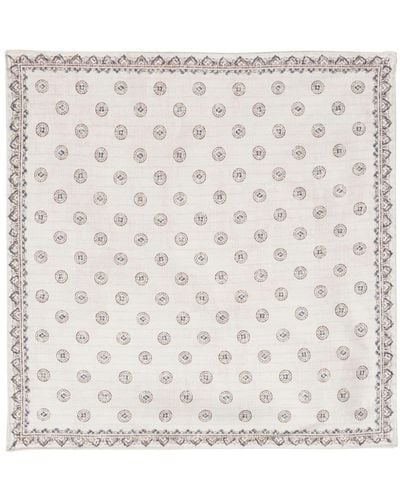 Brunello Cucinelli Graphic-print Silk Handkerchief - White