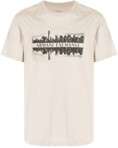 Armani Exchange Cityscape ロゴ Tシャツ - ブラウン