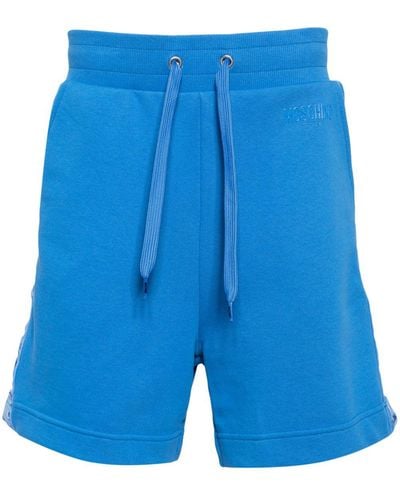 Moschino Logo-print Cotton Shorts - Blue