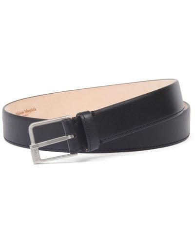 Maison Margiela Screw-buckle Leather Belt - Blue