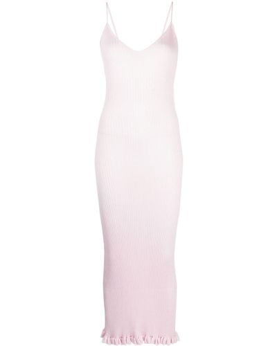 Khaite Ribgebreide Midi-jurk - Roze