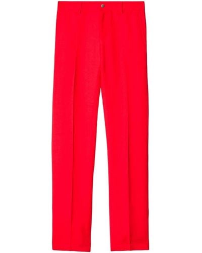 Burberry Canvas Cotton Trousers - Red
