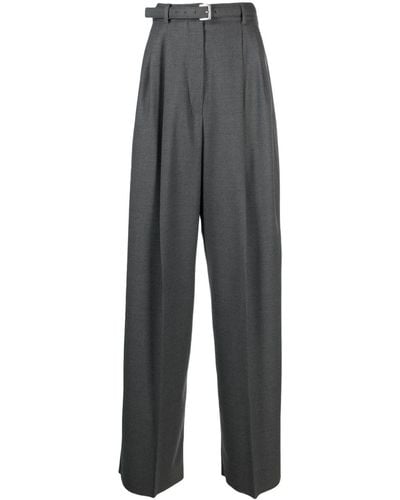 Sportmax Belted Pleated Trousers - Grey