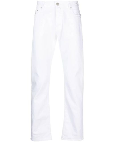 Moorer Logo-patch Straight-leg Jeans - White