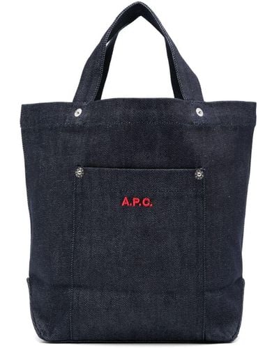 A.P.C. Mini Thais Tote Bag - Blue