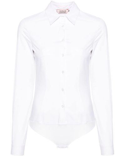 Murmur Androgyn Corset-sticthing Bodysuit - White