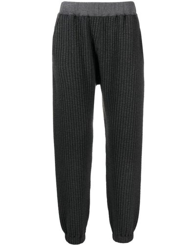 White Mountaineering Ribbed Track Cotton-blend Trousers - Black