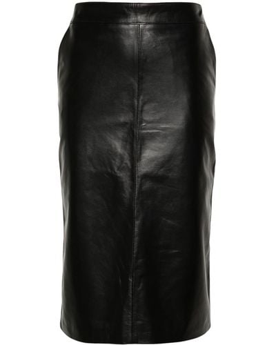 Manokhi Dua Leather Skirt - Black
