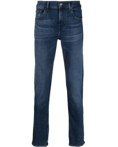 7 For All Mankind Mid-rise Slim-cut Jeans - Blue
