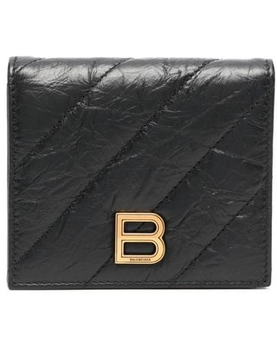 Balenciaga Crush Logo-plaque Card Holder - Black