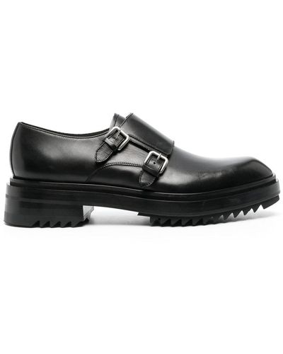 Lanvin Alto Buckled Monk Shoes - Black