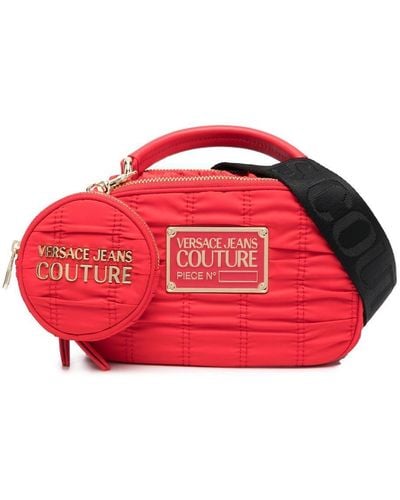 Versace Jeans Couture Ruched-detail Tote Bag Red