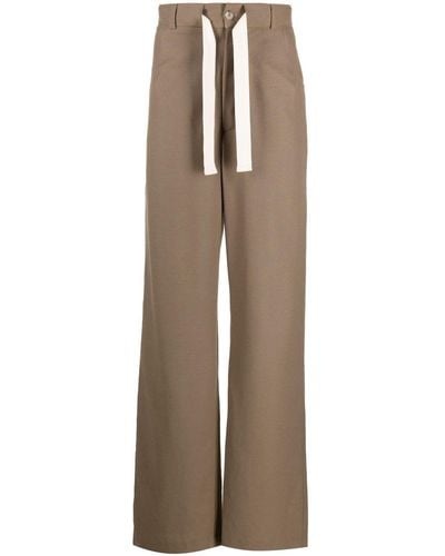Nanushka Drawcord-waist Wide-leg Pants - Brown